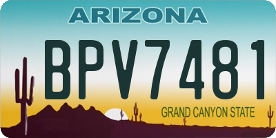 AZ license plate BPV7481