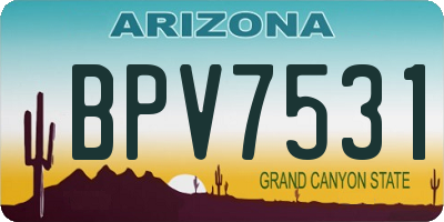 AZ license plate BPV7531