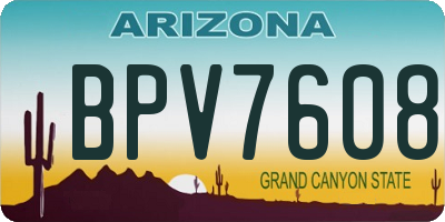 AZ license plate BPV7608