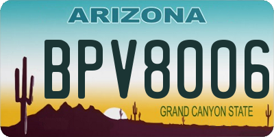 AZ license plate BPV8006