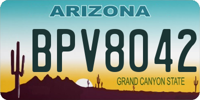 AZ license plate BPV8042