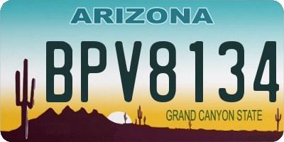 AZ license plate BPV8134