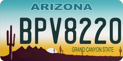 AZ license plate BPV8220