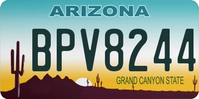 AZ license plate BPV8244