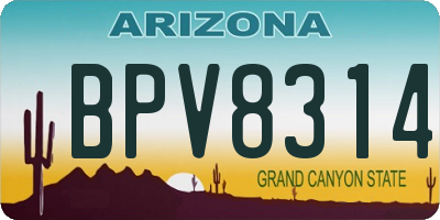 AZ license plate BPV8314