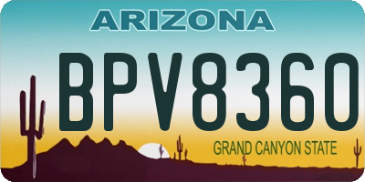 AZ license plate BPV8360