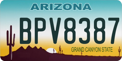 AZ license plate BPV8387