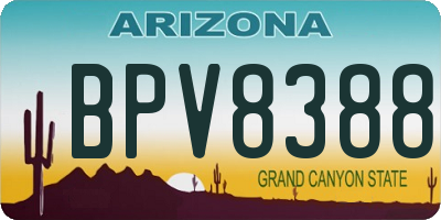 AZ license plate BPV8388
