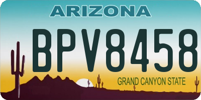 AZ license plate BPV8458