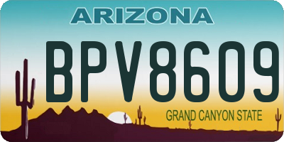 AZ license plate BPV8609