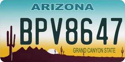 AZ license plate BPV8647