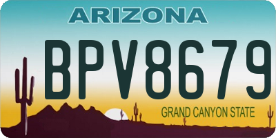 AZ license plate BPV8679