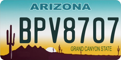 AZ license plate BPV8707