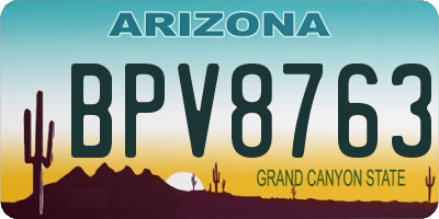 AZ license plate BPV8763