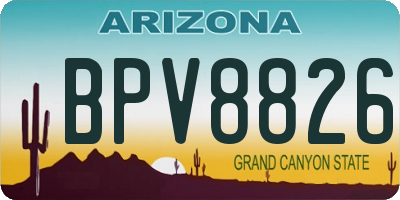 AZ license plate BPV8826