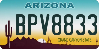 AZ license plate BPV8833