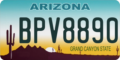 AZ license plate BPV8890