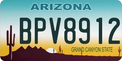 AZ license plate BPV8912