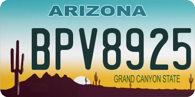 AZ license plate BPV8925