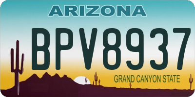 AZ license plate BPV8937