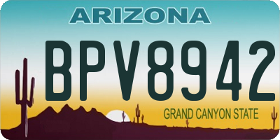 AZ license plate BPV8942