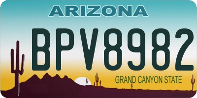AZ license plate BPV8982