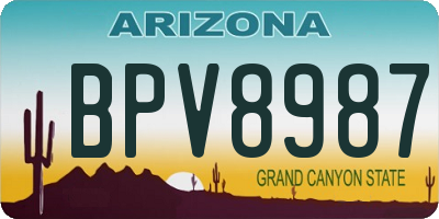 AZ license plate BPV8987