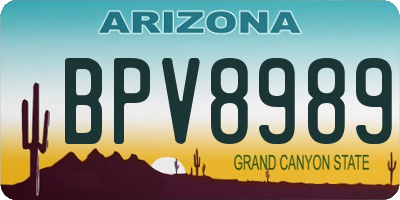 AZ license plate BPV8989
