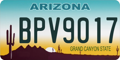 AZ license plate BPV9017