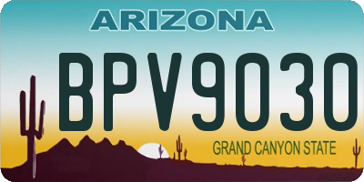 AZ license plate BPV9030