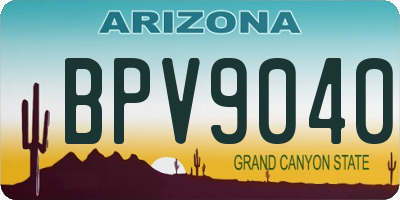 AZ license plate BPV9040