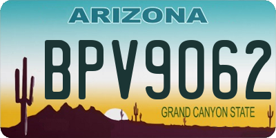 AZ license plate BPV9062