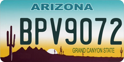 AZ license plate BPV9072