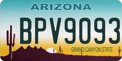 AZ license plate BPV9093