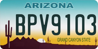 AZ license plate BPV9103