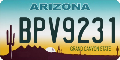AZ license plate BPV9231