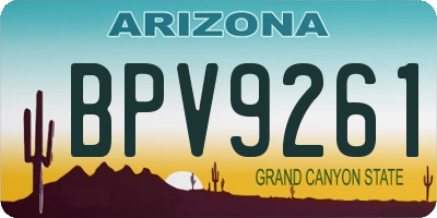 AZ license plate BPV9261