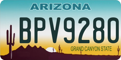 AZ license plate BPV9280