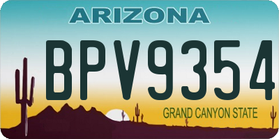 AZ license plate BPV9354