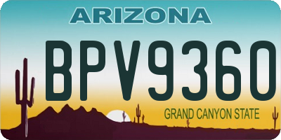 AZ license plate BPV9360