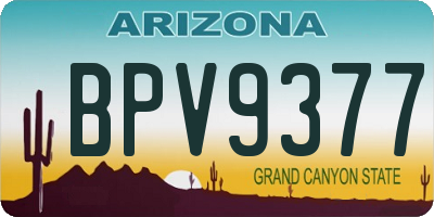 AZ license plate BPV9377