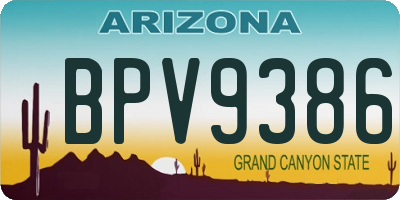 AZ license plate BPV9386