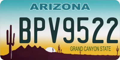 AZ license plate BPV9522
