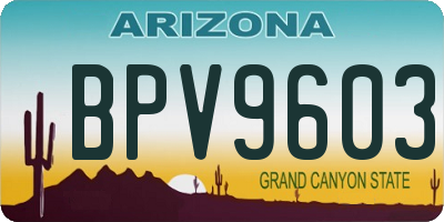 AZ license plate BPV9603