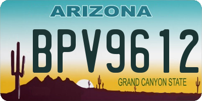 AZ license plate BPV9612