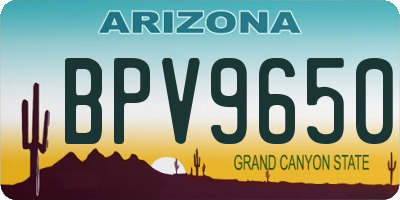 AZ license plate BPV9650