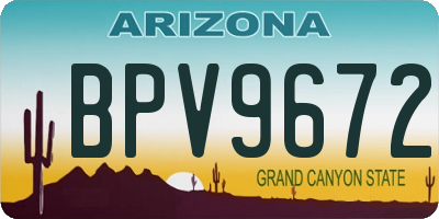 AZ license plate BPV9672