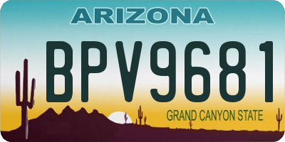 AZ license plate BPV9681