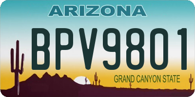 AZ license plate BPV9801