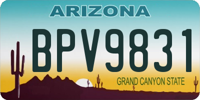 AZ license plate BPV9831